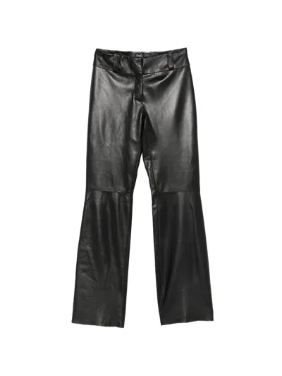 Pre-owned Dolce & Gabbana 2000s Leather Trousers In Black