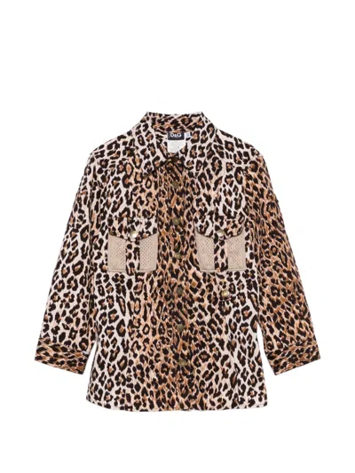Pre-owned Dolce & Gabbana 2000s Leopard-print Shirt In Neutrals