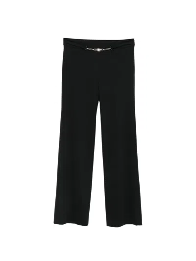 Pre-owned Dolce & Gabbana 2000s Logo-plaque Chain-link Trousers In Black