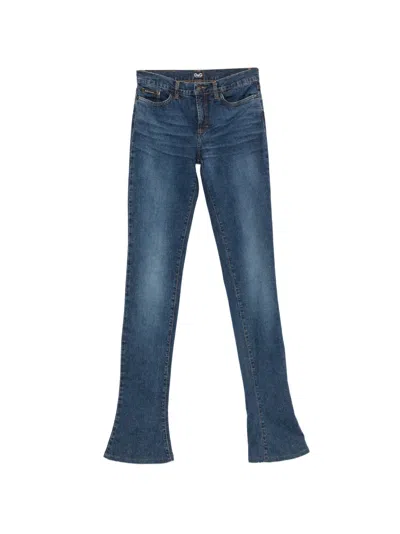 Pre-owned Dolce & Gabbana 2000s Mid-rise Bootcut Jeans In Blue
