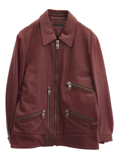 Pre-owned Dolce & Gabbana 2000s Multiple-pockets Lambskin Jacket In Red