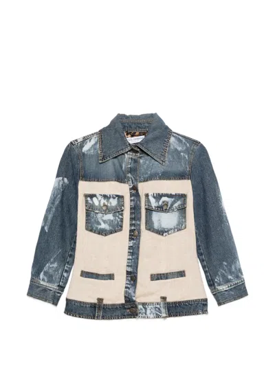 Pre-owned Dolce & Gabbana 2000s Panelled Denim Jacket In Blue