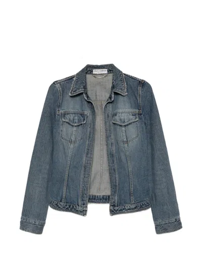 Pre-owned Dolce & Gabbana 2000s Panelled Denim Jacket In Blue