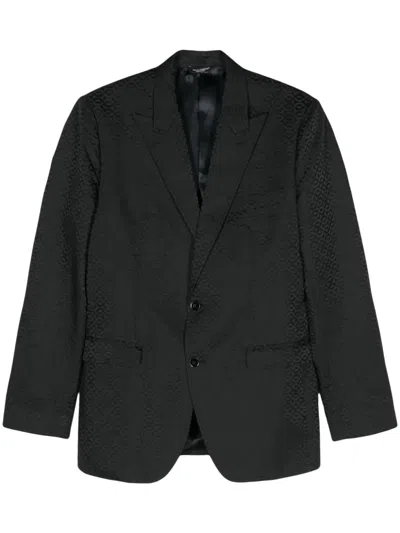 Pre-owned Dolce & Gabbana 2000s Patterned-jacquard Blazer In Black