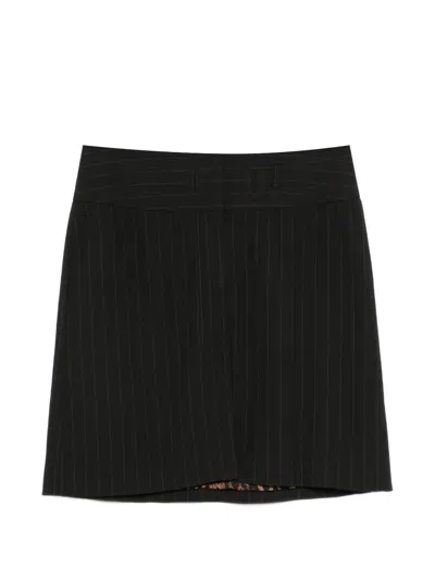 Pre-owned Dolce & Gabbana 2000s Pinstripe Mini Skirt In Brown