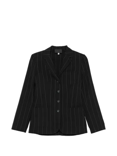 Pre-owned Dolce & Gabbana 2000s Pinstripe-pattern Jacket In Black