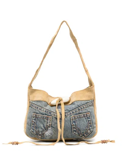 Pre-owned Dolce & Gabbana 2000s Pocket-detail Denim Mini Tote Bag In Blue
