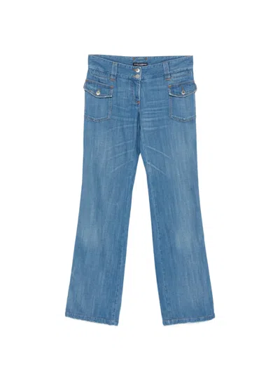 Pre-owned Dolce & Gabbana 2000s Pocket-detail Jeans In Blue