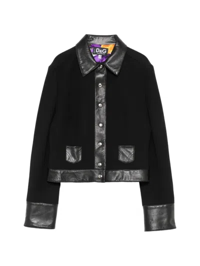 Pre-owned Dolce & Gabbana 2000s Point-collar Jacket In Black