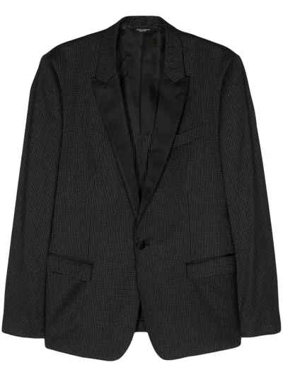 Pre-owned Dolce & Gabbana 2000s Polka-dot-print Blazer In Black