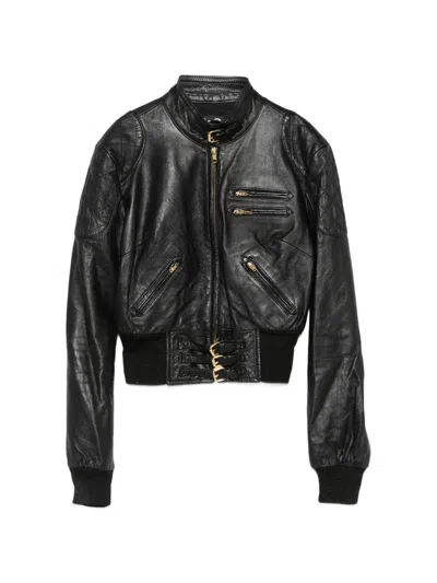 Pre-owned Dolce & Gabbana 2000s Quilted Leather Jacket In Black