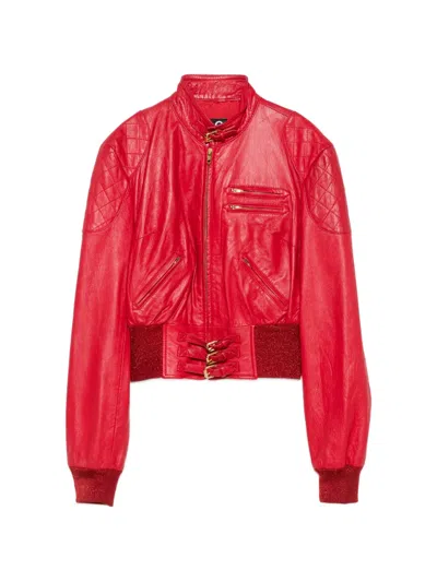 Pre-owned Dolce & Gabbana 2000s Quilted Leather Jacket In Red