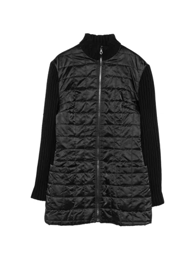 Pre-owned Dolce & Gabbana 2000s Quilted Panelled Coat In Black