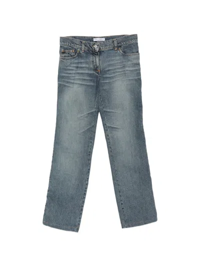 Pre-owned Dolce & Gabbana 2000s Side-stripe Jeans In Blue