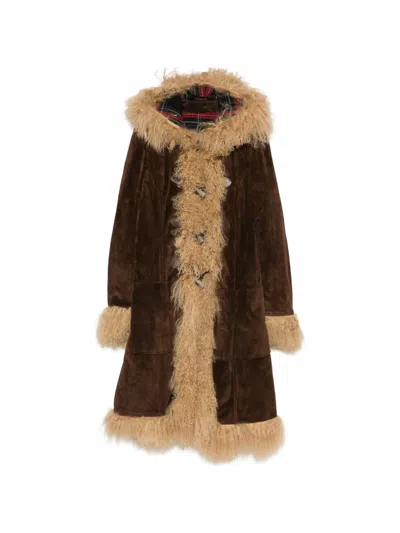 Pre-owned Dolce & Gabbana 2000s Toggle-fastening Coat In Brown