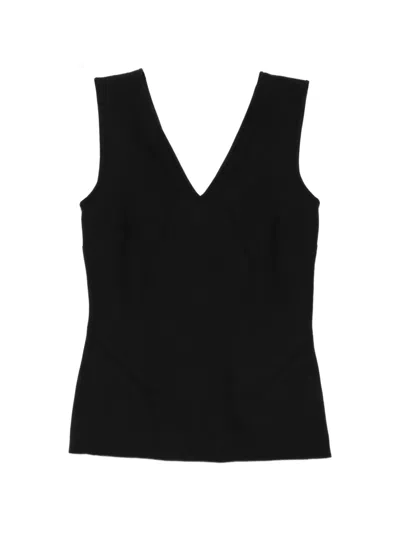 Pre-owned Dolce & Gabbana 2000s V-neck Hook-fastening Top In Black