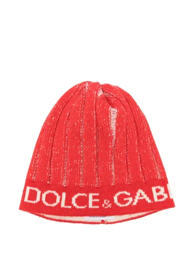 Pre-owned Dolce & Gabbana 2000s Wool Beanie Hat In Red