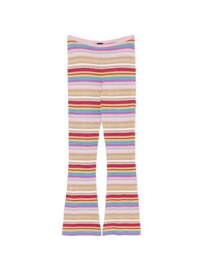 Pre-owned Dolce & Gabbana 2001s Striped-pattern Trousers In Pink