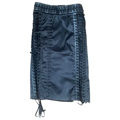 Pre-owned Dolce & Gabbana 2002 Corset Style Skirt Women's Acetate Laced Italy In Purple