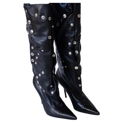 Pre-owned Dolce & Gabbana 2003 Ad Campaign Rare Knee Boots Gisele Bündchen In Black