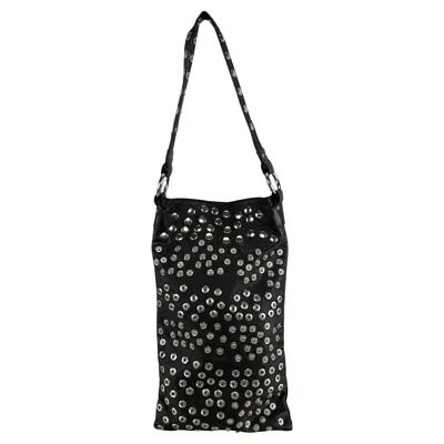 Pre-owned Dolce & Gabbana 2003  Runway Snap Adjustable Black Leather Long Shoulder Tote Bag