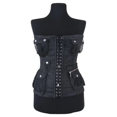 Pre-owned Dolce & Gabbana 2003 Linen Corset Vintage In Black