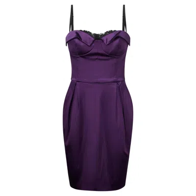 Pre-owned Dolce & Gabbana 2006 Dolce And Gabbana Purple Satin Corset Dress