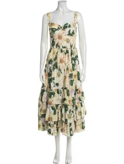 Pre-owned Dolce & Gabbana 2006 Long Dress W/ Tags In Yellow