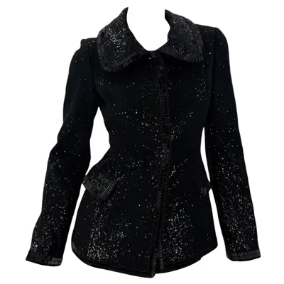 Pre-owned Dolce & Gabbana 2008 Vintage ** “special Piece” Black Sequin Evening Jacket Us 4