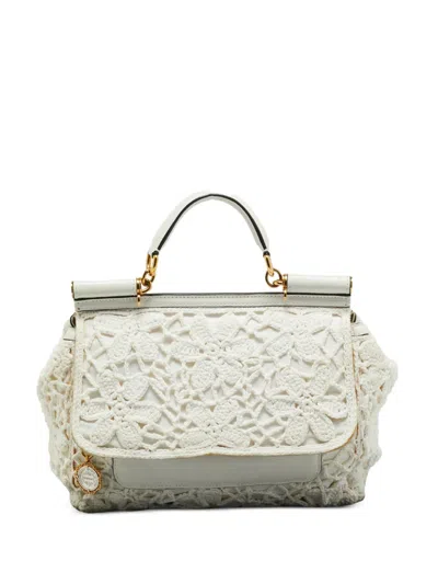 Pre-owned Dolce & Gabbana 2009 Miss Sicily Tote Bag In White