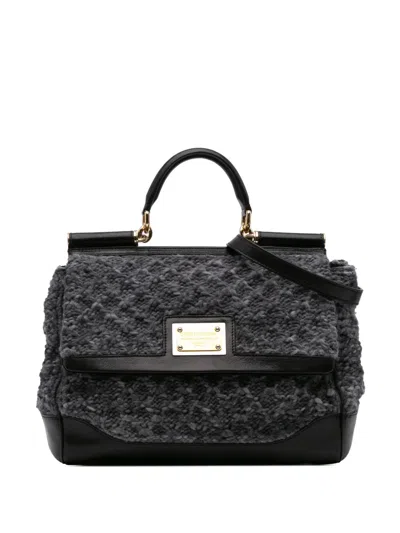 Pre-owned Dolce & Gabbana 2010-2024 Crochet Wool Miss Sicily Satchel