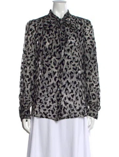 Pre-owned Dolce & Gabbana 2010's Animal Print Blouse In Black/grey