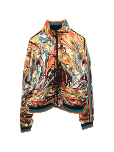 Pre-owned Dolce & Gabbana 2010 Marble-print Bomber Jacket In Yellow
