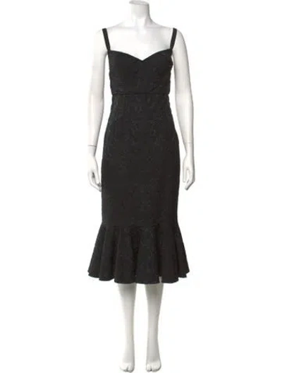 Pre-owned Dolce & Gabbana 2010's Midi Length Dress W/ Tags In Black