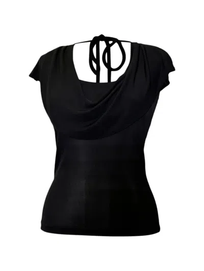 Pre-owned Dolce & Gabbana 2010-2020s Cowl-neck Open-back Blouse In Black