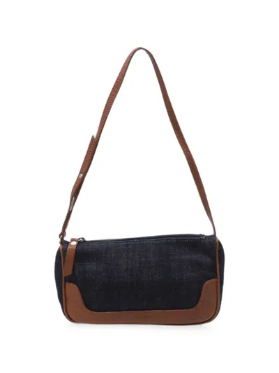 Pre-owned Dolce & Gabbana 2010-2020s Leather-trim Shoulder Bag In Blue