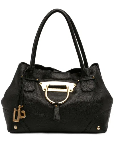 Pre-owned Dolce & Gabbana 2010-2026 Pebbled Leather D Ring Tote Bag In Black