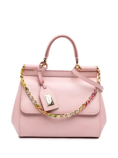 Pre-owned Dolce & Gabbana 2010-2026 Small Leather Miss Sicily Satchel In Pink