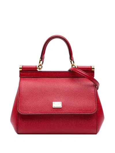 Pre-owned Dolce & Gabbana 2010-2026 Small Leather Miss Sicily Satchel In Red