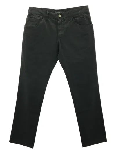 Pre-owned Dolce & Gabbana 2010s Cotton Trousers In Black