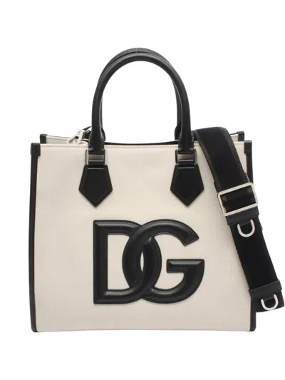 Pre-owned Dolce & Gabbana 2010s Dg Logo Tote Bag In Neutral