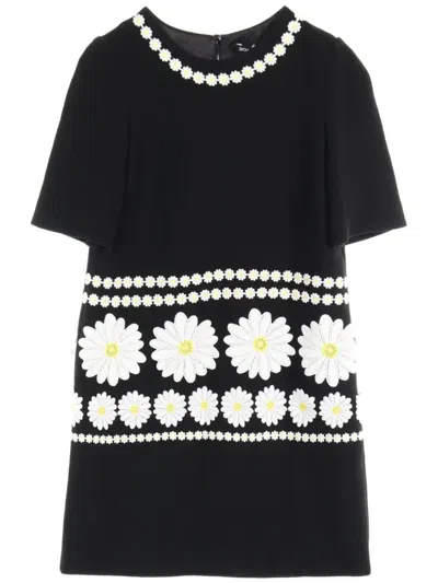 Pre-owned Dolce & Gabbana 2010s Embroidered Midi Dress In Black