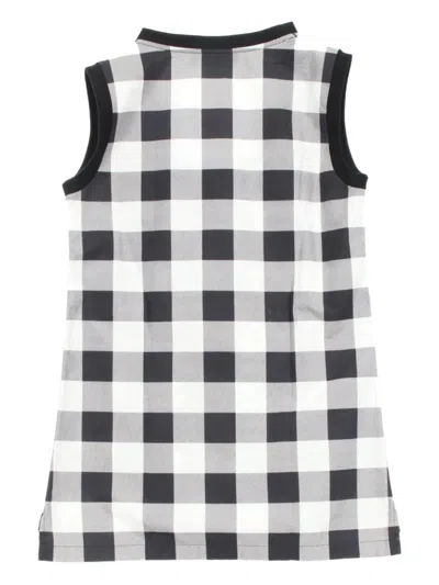 Pre-owned Dolce & Gabbana 2010s Floral-print Check-pattern Cotton Top In Black