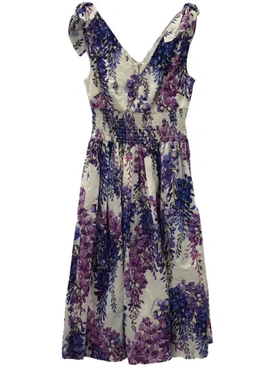 Pre-owned Dolce & Gabbana 2010s Floral-print Dress In Purple