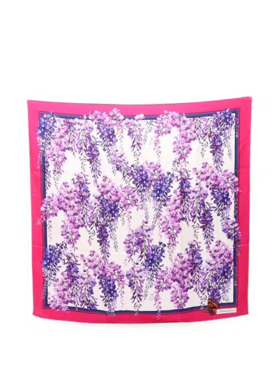 Pre-owned Dolce & Gabbana 2010s Floral-print Scarf In White