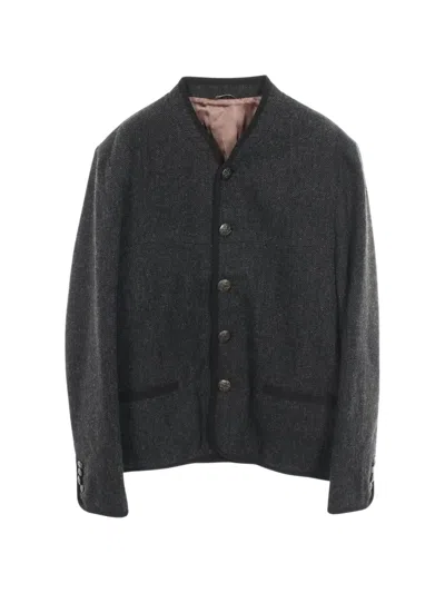 Pre-owned Dolce & Gabbana 2010s Herringbone-pattern Jacket In Grey