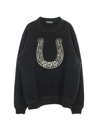 Pre-owned Dolce & Gabbana 2010s Horseshoe-motif Sweatshirt In Black