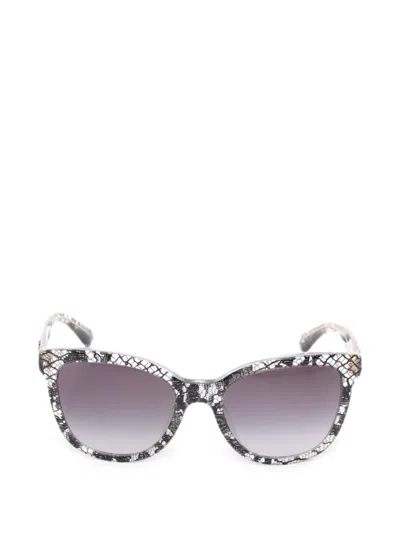 Pre-owned Dolce & Gabbana 2010s Lace Butterfly Sunglasses In Black