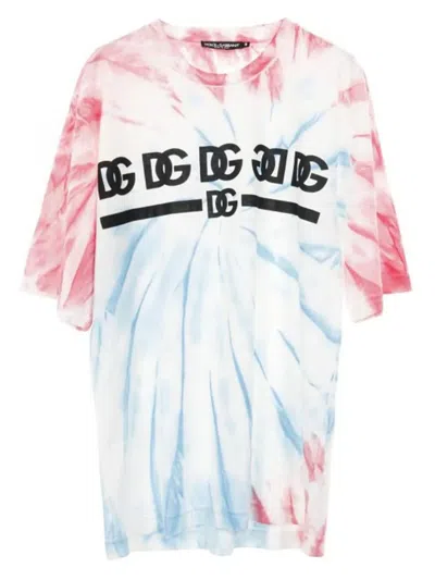 Pre-owned Dolce & Gabbana 2010s Logo Tie-dye T-shirt In White