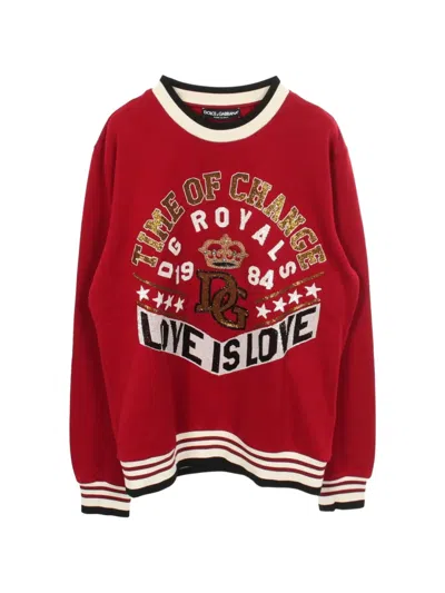Pre-owned Dolce & Gabbana 2010s Long-sleeves Sweater In Red